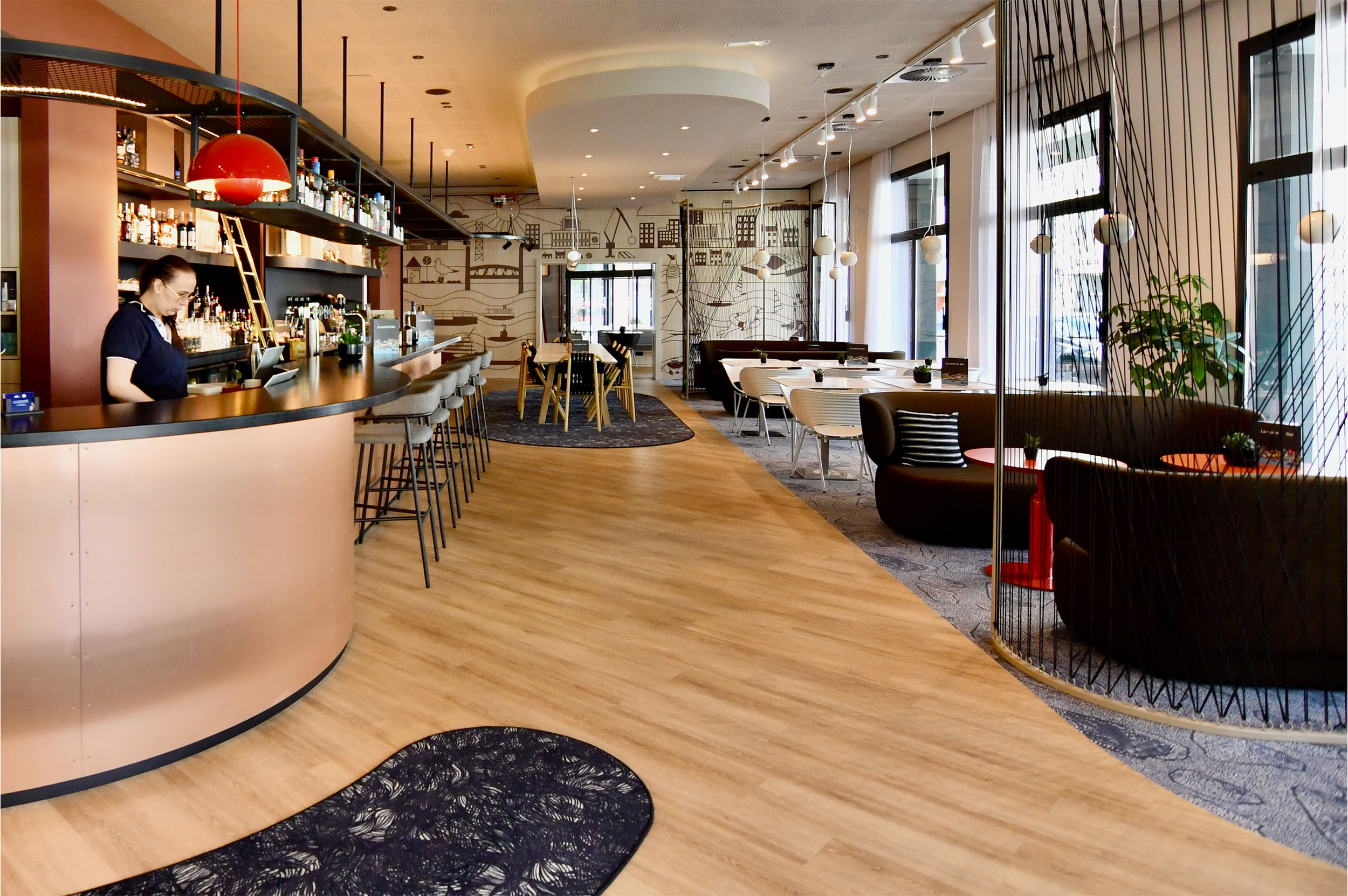 Accueil du bar de l'hôtel